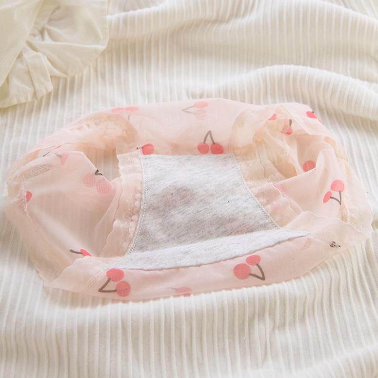 Quần Lót Nữ ❤️Quần Lót Ren Lưới Hoa Quả Sexy Phối Nơ Gợi Cảm Quyến Rũ Softie 088