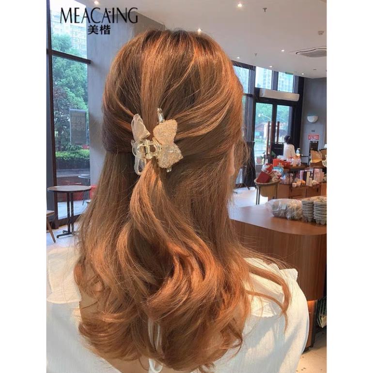 Kẹp Tóc Nhựa Hình Nơ Đính Đá Phong Cách Hàn Quốc Thời Trang Siêu Hot Softie