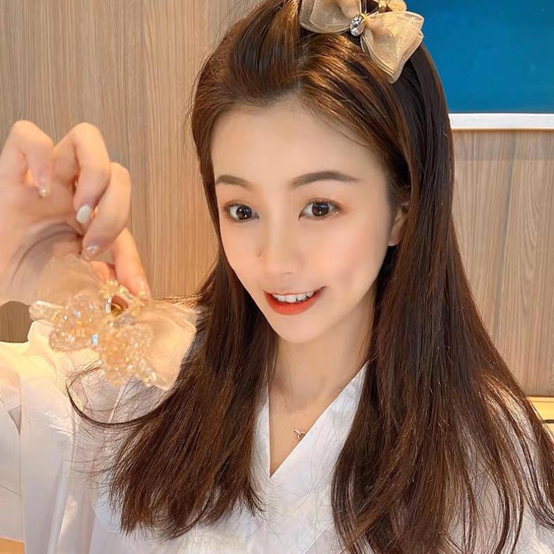 Kẹp Tóc Nhựa Hình Nơ Đính Đá Phong Cách Hàn Quốc Thời Trang Siêu Hot Softie