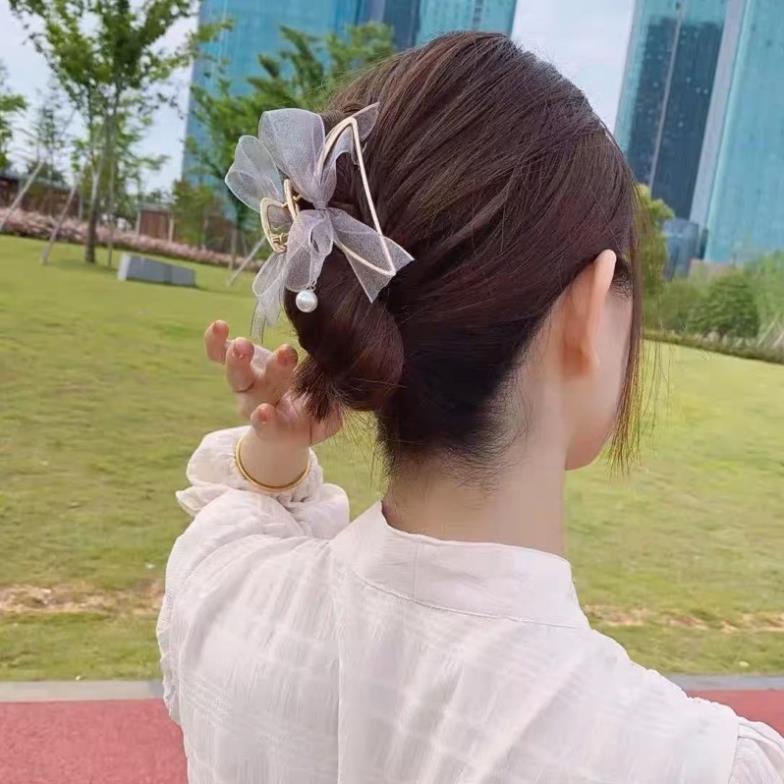 Kẹp Tóc Nữ Đính Nơ Dây Tua Rua Phong Cách Hàn Siêu Hot Softie