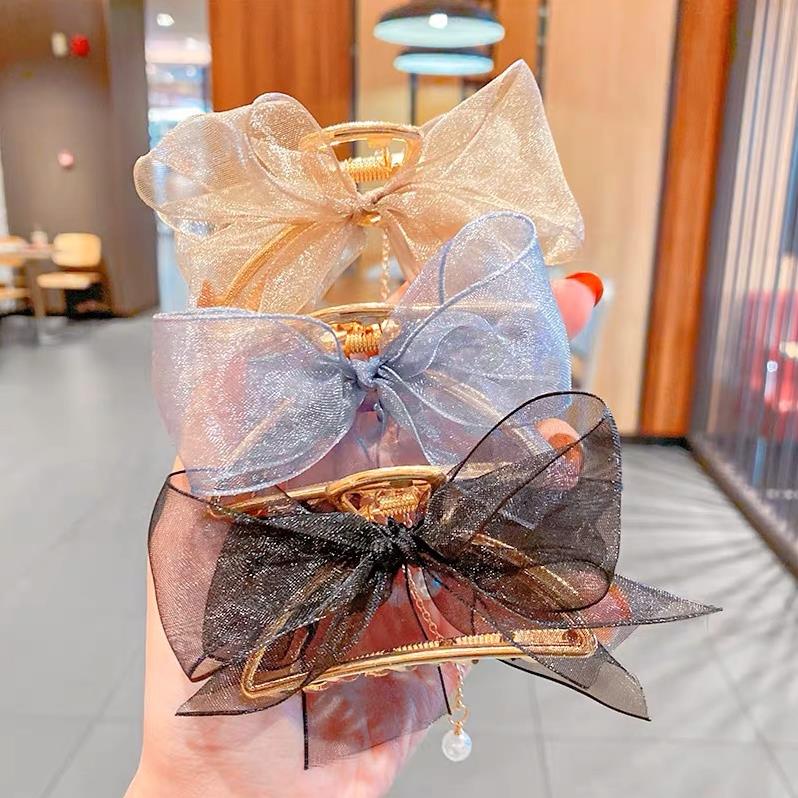 Kẹp Tóc Nữ Đính Nơ Dây Tua Rua Phong Cách Hàn Siêu Hot Softie