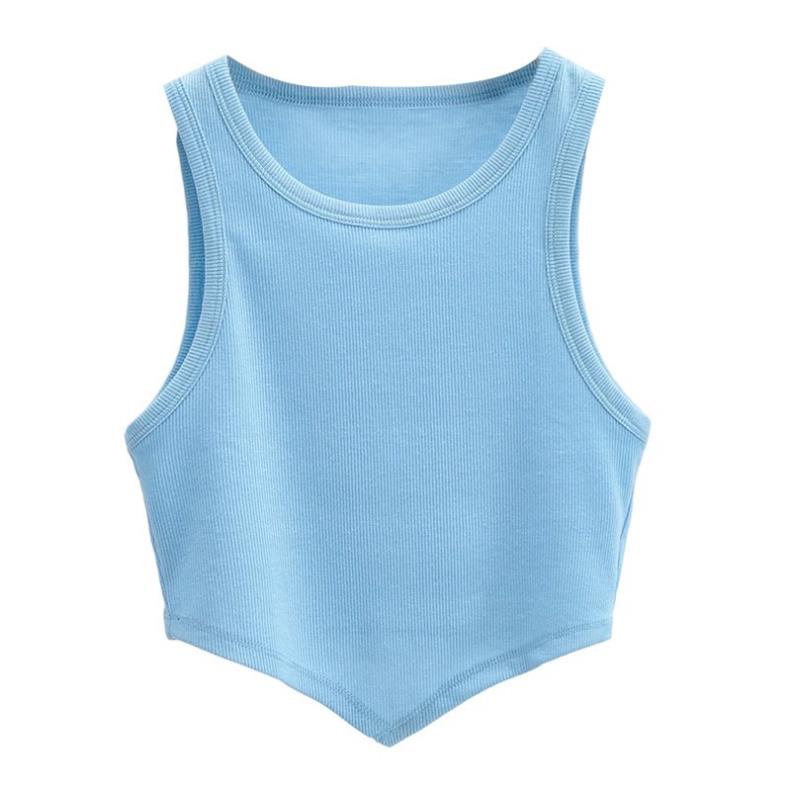 Áo Ba Lỗ Nữ Croptop Vạt Nhọn Ôm Body Chất Thun Gân Tăm Softie B03