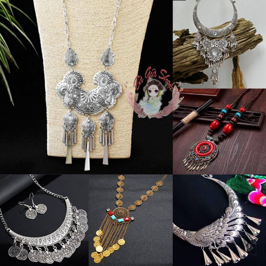Vòng cổ bông tai đai trang sức mông cổ người miêu thái lan