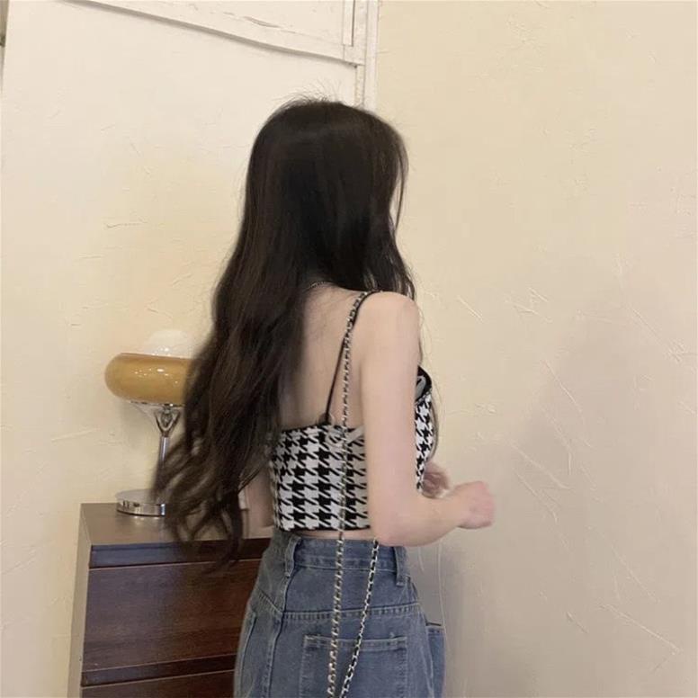 Áo Croptop , Áo Hai Dây Cổ V Thiết Kế Lệch Tà Quyến Rũ Thời Trang Hàn Quốc Softie 0095