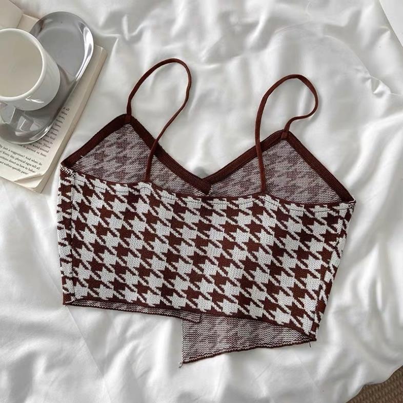 Áo Croptop , Áo Hai Dây Cổ V Thiết Kế Lệch Tà Quyến Rũ Thời Trang Hàn Quốc Softie 0095