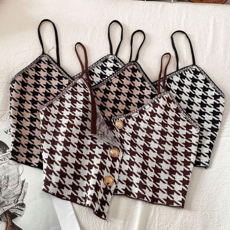 Áo Croptop , Áo Hai Dây Cổ V Thiết Kế Lệch Tà Quyến Rũ Thời Trang Hàn Quốc Softie 0095