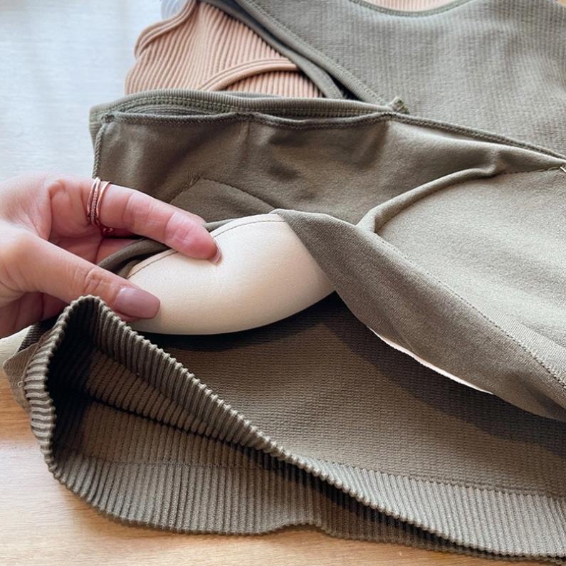 Áo lót nữ ❤️ Áo Bra Nữ Vai Chéo Gân Tăm Có Mút Ngực Phong Cách Hiện Đại Softie 1001