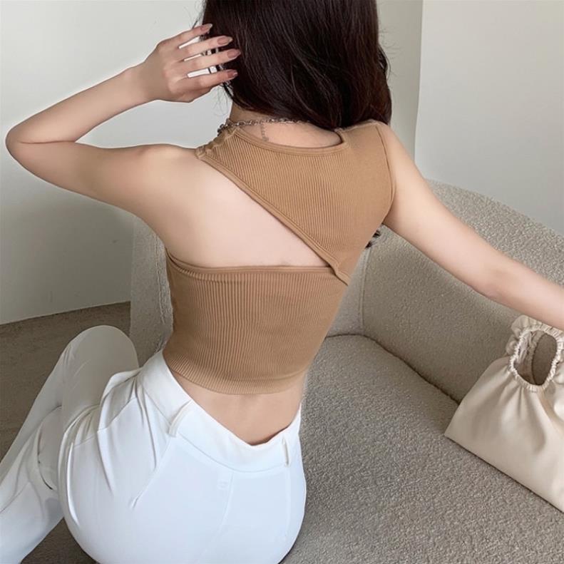 Áo lót nữ ❤️ Áo Bra Nữ Vai Chéo Gân Tăm Có Mút Ngực Phong Cách Hiện Đại Softie 1001