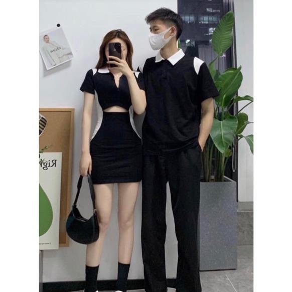 Đồ đôi nam nữ mới nhất - free ship -  set đồ cặp nam nữ, đồ đôi polo đôi với người yêu 1k freeship 0đ