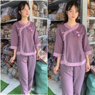 Đồ lam đi chùa nữ katê tim phối đủ màu