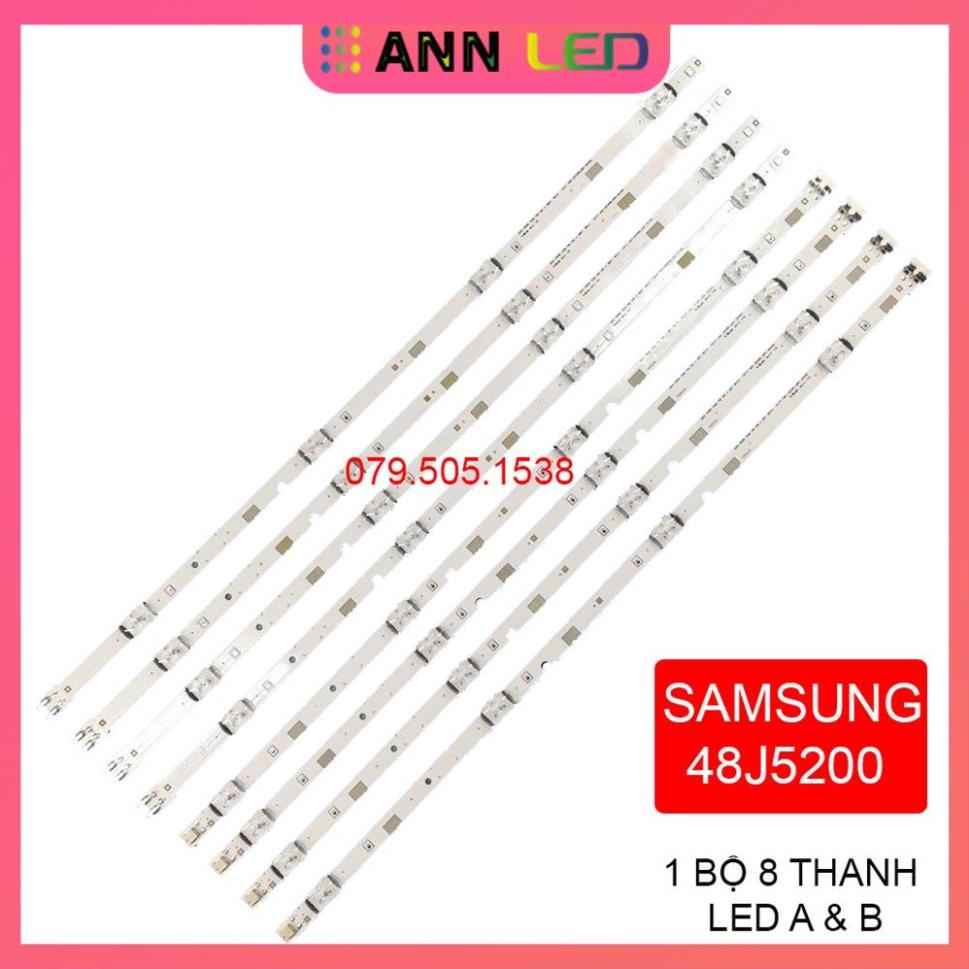 THANH LED TIVI SAMSUNG 48J5200 48J5000 MỚI 100% BỘ 4 THANH DÀI MỖI THANH 8 BÓNG 3v GỒM 8 KHÚC NỐI LẠI
