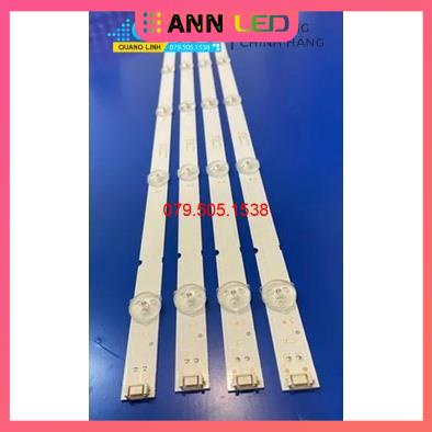 Thanh LED Tivi LG 49UK6340 - Lắp zin tivi LG 49UK6340 49UH6320 - 49LJ550 - 1 bộ 4 thanh 9LED - LED MỚI 100% nhà máy