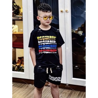 Bộ đen phối chữ cho bé trai