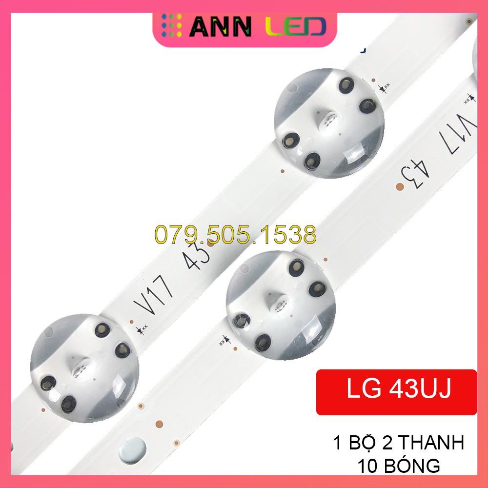 Thanh LED Tivi LG 43UJ 652 (10LED) - Lắp zin tivi LG 43UJ652 - 1 bộ 2 thanh giống nhau - LED MỚI 100% nhà máy