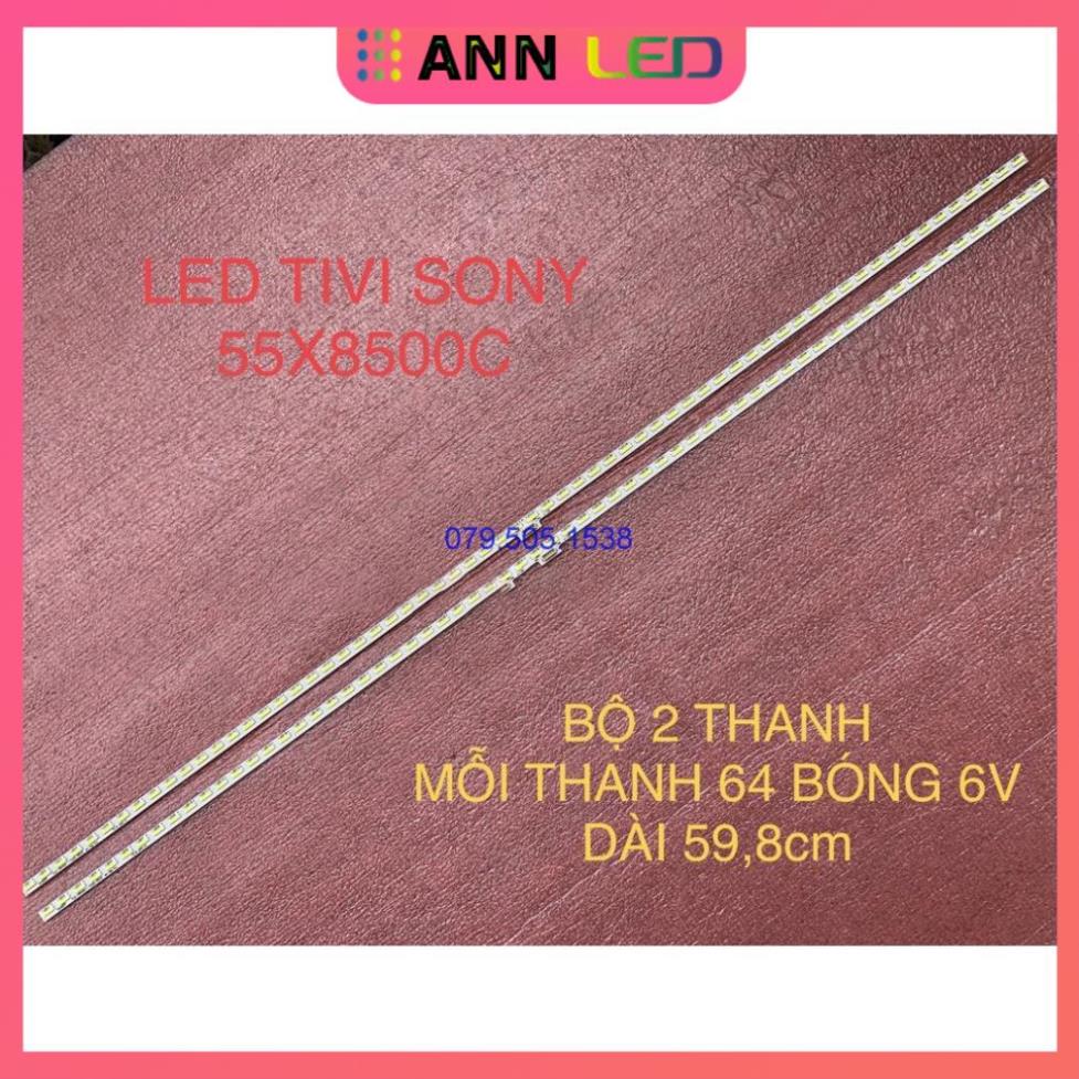 THANH LED TIVI SONY 55X8500C HÀNG MỚI 100% BỘ 2 THANH, MỖI THANH 64 BÓNG 6V, DÀI 59,8cm YLS-HRN55-7020-REV2
