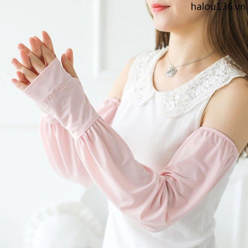 Găng Tay Chống Nắng Và Tia Cực Tím Bằng Lụa Lạnh Mỏng Mùa Hè Bảo Vệ Cánh Tay Khi Lái