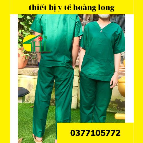 Bộ scrubs bác sĩ, quần áo y tế xanh lá cây nam, nữ các size S M L XL