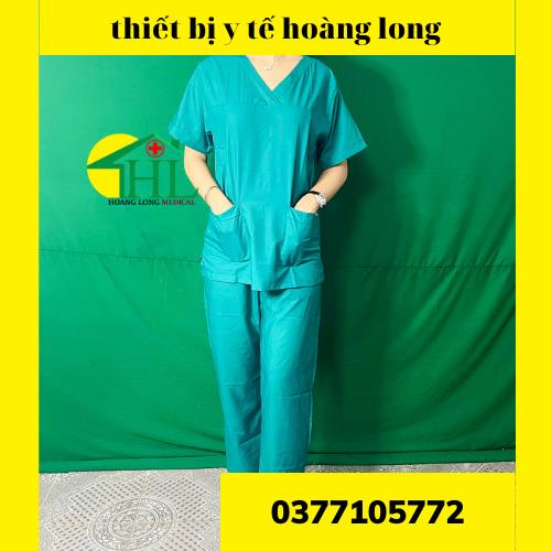 Bộ scrubs bác sĩ, quần áo y tế xanh COBAN nam, nữ các size S M L XL