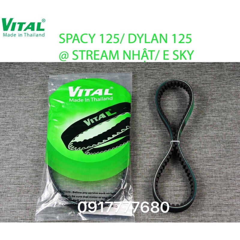 Dây Curoa Honda  SPACY 125, DYLAN 125, @ SREAM NHẬT, E SKY hiệu VITAL- Dây curoa VITAL hàng Thái lan chất lượng cao