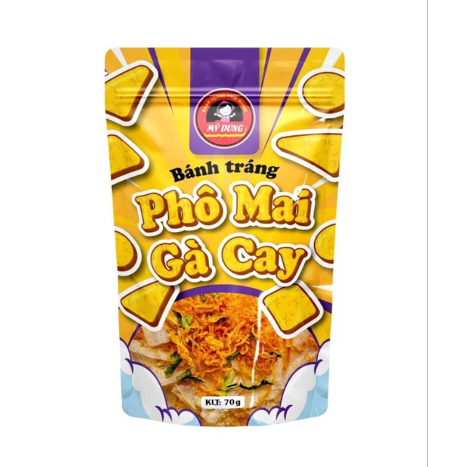 Bánh tráng phô mai gà cay Mỹ Dung siêu ngon trọng lượng 70gram.