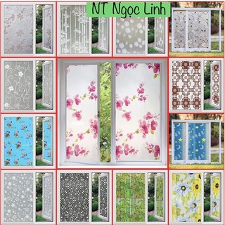 Giấy dán kính hoa văn 3d khổ rộng 90cm keo sẵn bóc dán