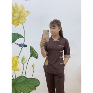 Đồ lam đi chùa katê xéo 5 nút