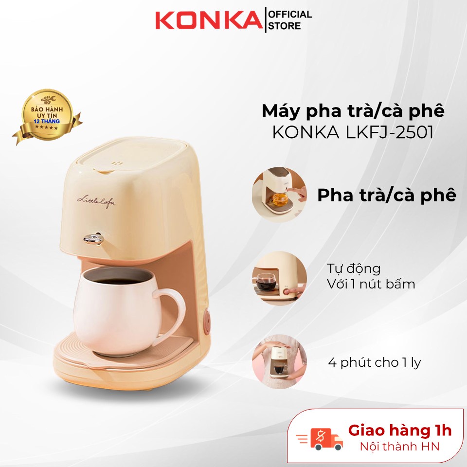 Máy pha trà và cà phê Konka LFKJ-2501, đảm bảo hương vị thơm ngon và đậm đà, BH chính hãng 12 tháng.