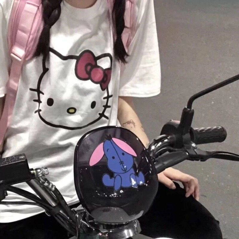 Áo Thun Nữ Tay Ngắn Dáng Rộng In Hình Hello Kitty Thời Trang Mùa Hè 2023