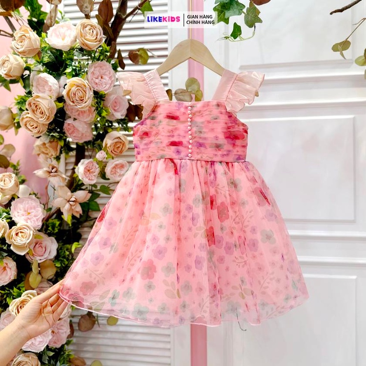 Đầm công chúa cho bé gái họa tiết lưới hoa cánh tiên F31 - LikeKids