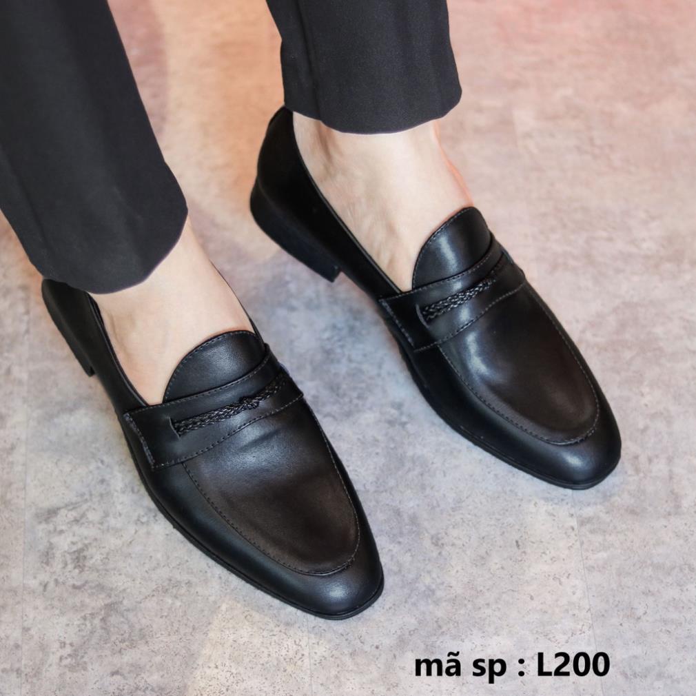 Giày Lười Nam Da Mềm Đế Khâu mã L200 (FREESHIP) - Giày Lười Nam Da mờ Đế Cao 3cm - Giày Nam Giá Rẻ