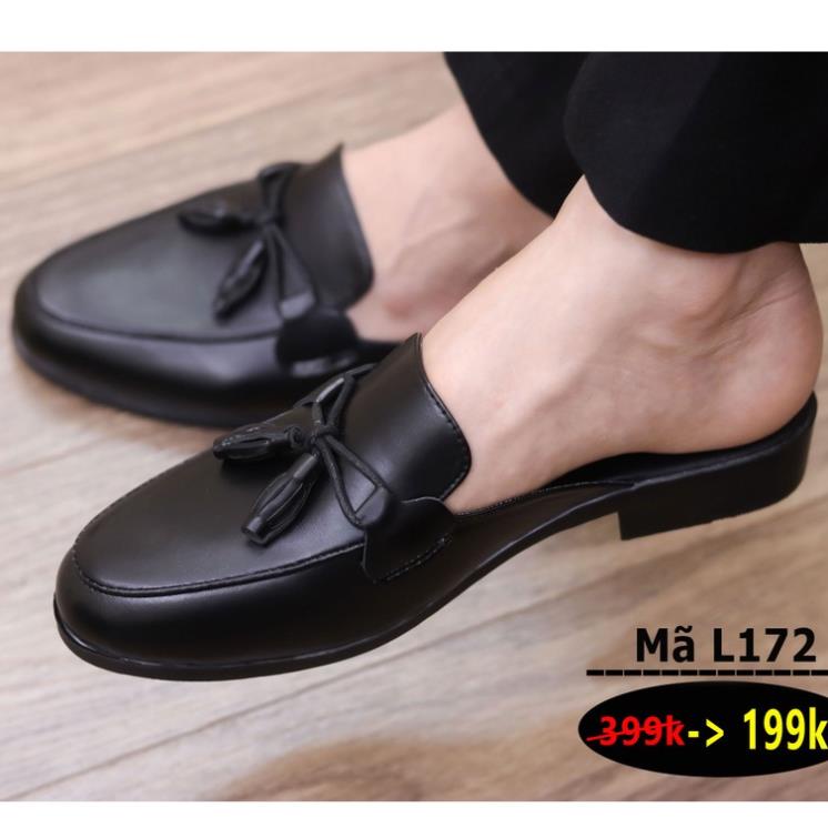 Sục chuông đẹp,sục da nam giày lười nam hở gót xả kho giá gốc mã l172