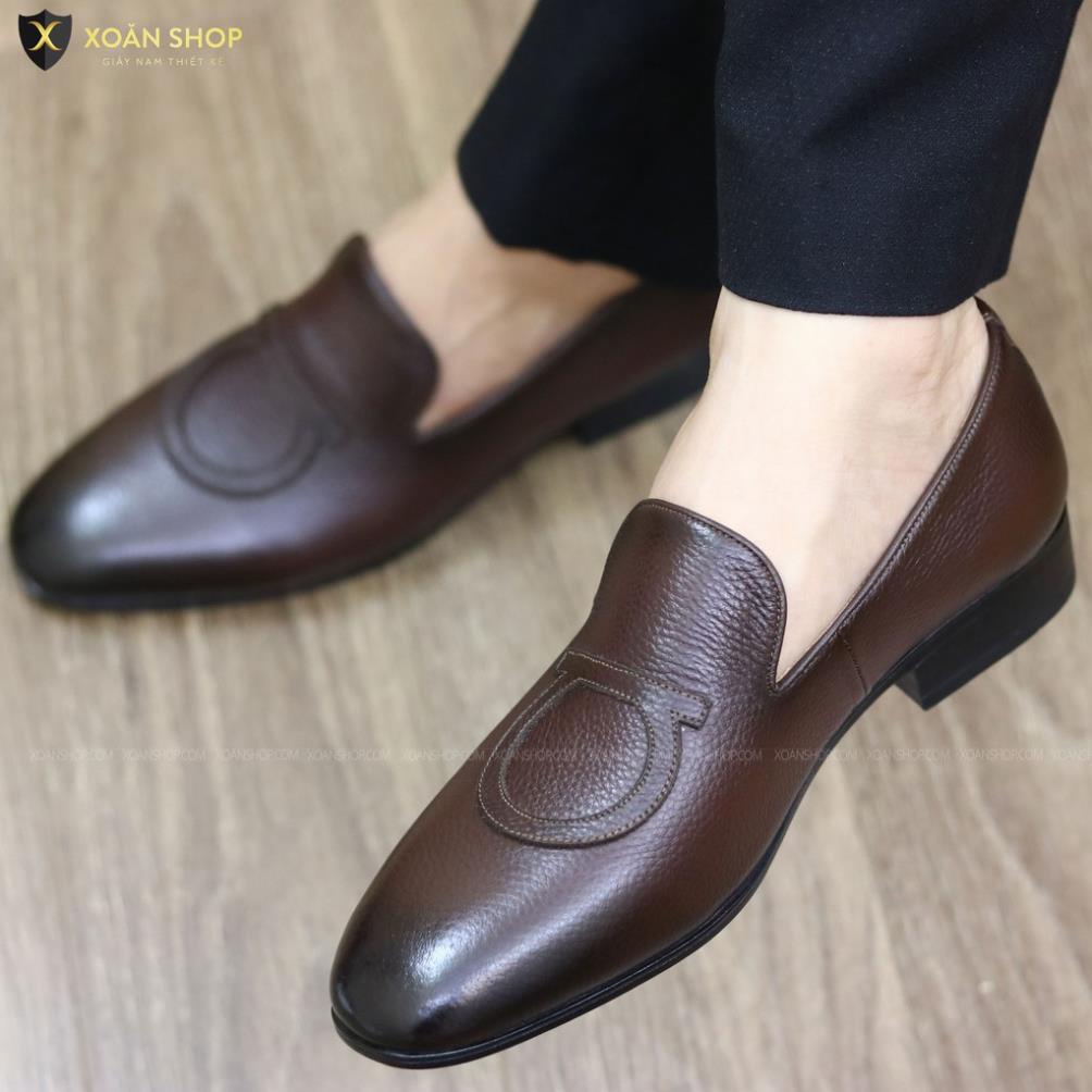 Giày Da nam cực chất xả kho giá gốc mã - giày lười nam DA BÒ CAO CẤP-BẢO HÀNH 12 THÁNG