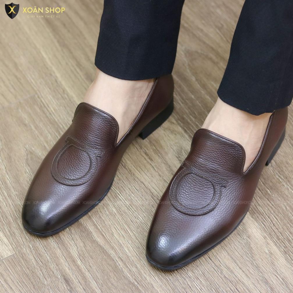 Giày Da nam cực chất xả kho giá gốc mã - giày lười nam DA BÒ CAO CẤP-BẢO HÀNH 12 THÁNG