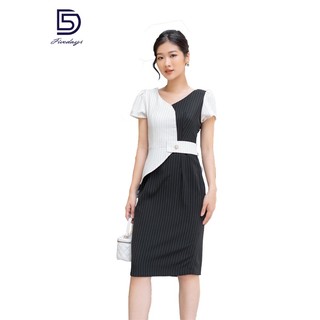 Đầm peplum kẻ phối fivedays