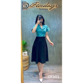 Đầm phối thân cổ 2 ve FIVEDAYS