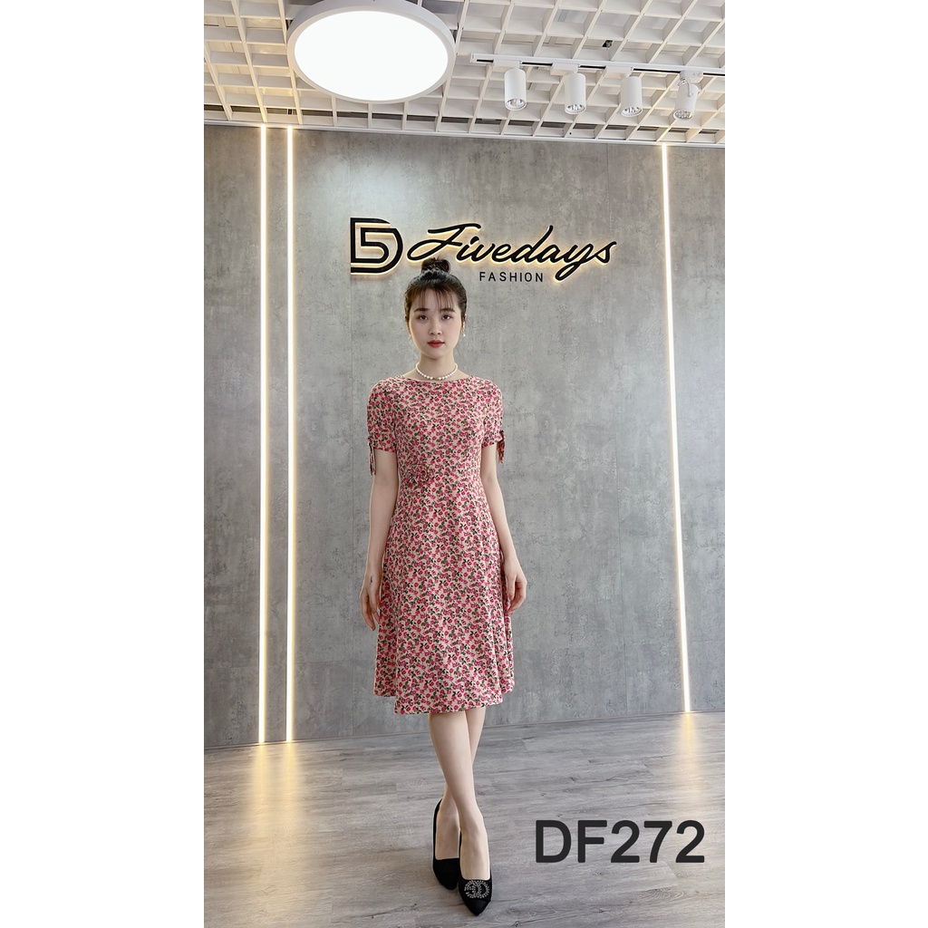 Fivedays - Đầm hoa 2 lớp lụa cát