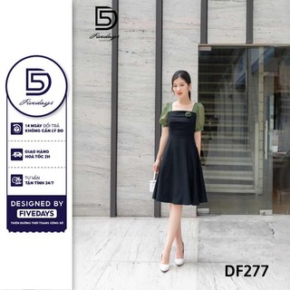 Fivedays - Đầm xoè phối cổ vuông