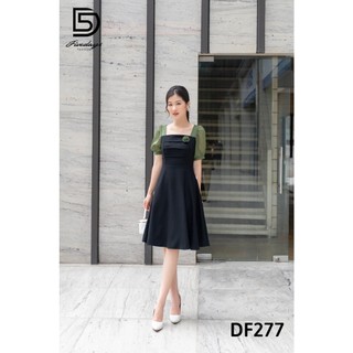 Fivedays - Đầm xoè phối cổ vuông