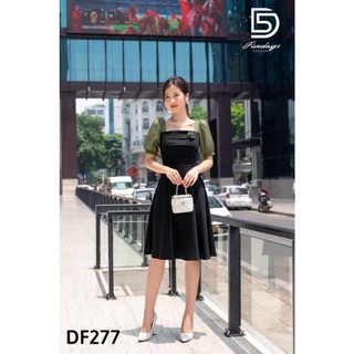 Fivedays - Đầm xoè phối cổ vuông