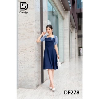 Fivedays - Đầm xoè phối cổ vuông