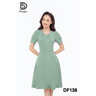 Fivedays - Đầm xoè cổ xếp ly