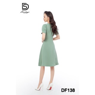 Fivedays - Đầm xoè cổ xếp ly