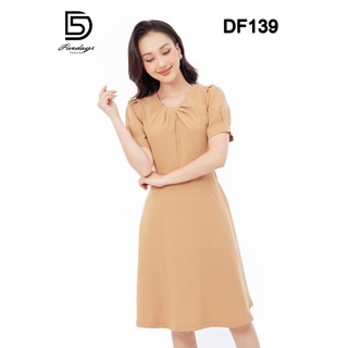 Fivedays - Đầm xoè cổ xếp ly