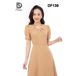 Fivedays - Đầm xoè cổ xếp ly