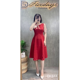 Đầm cổ bèo nơ eo fivedays