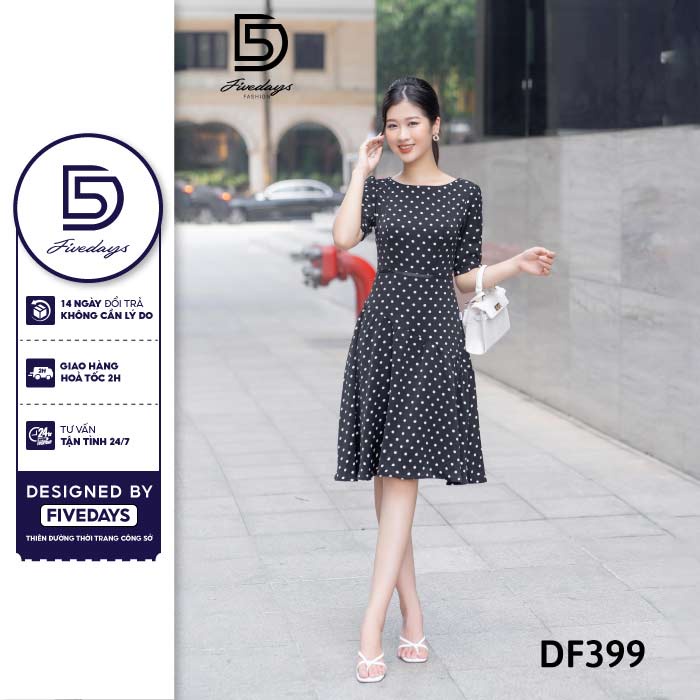 Đầm xoè chấm bi FIVEDAYS