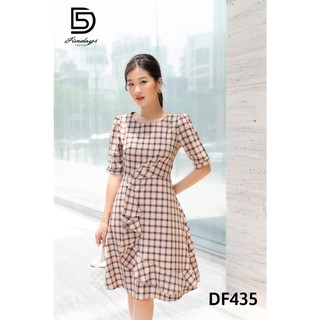 Đầm kẻ bèo thân trước fivedays