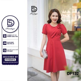 Fivedays - Đầm xoè xếp li ngực nơ vai