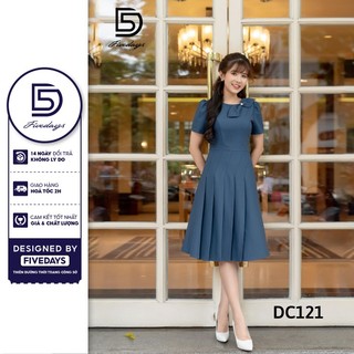 Fivedays - Đầm xoè xếp ly dưới nơ vai