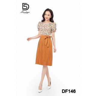 Fivedays - Đầm hoa phối thân trên dập ly